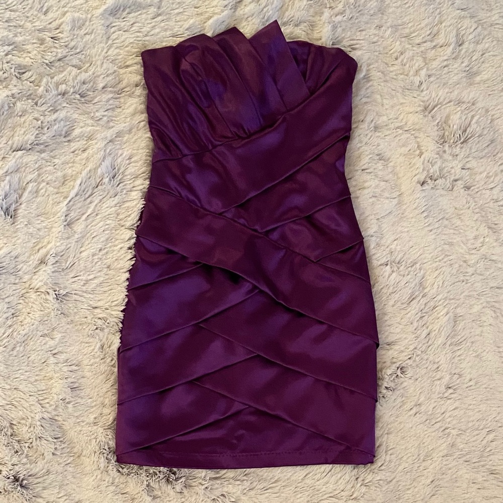 Cache Silk Purple Mini Dress